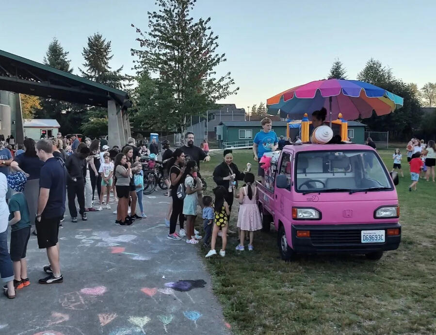 School event ice cream truck Yay Big ice cream truck at a school field day in Snohomish County, WA